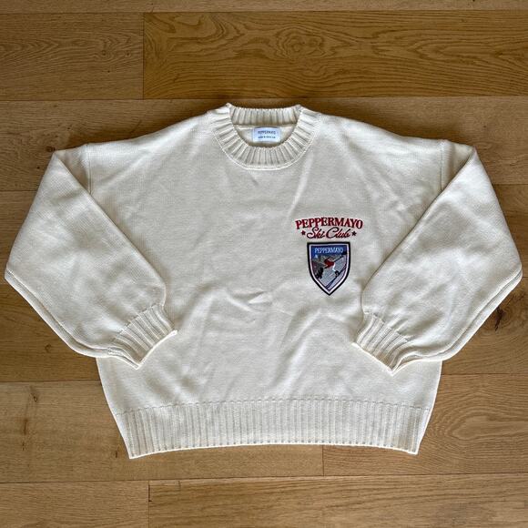 Peppermayo - Apres Ski Oversized Knit Sweater in Cream & Red - Picture 1 of 6
